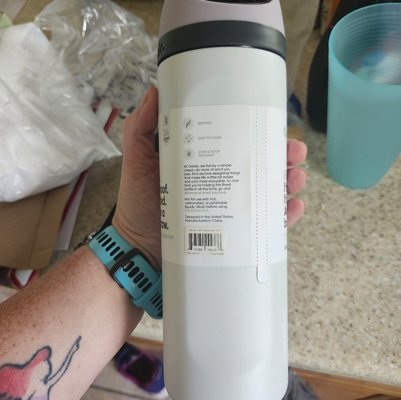 Owala White and Gray Insulated Water Bottle - Picture 3 of 4